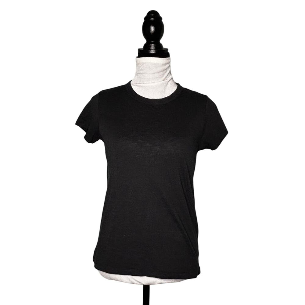 Rag & Bone The Slub Crewneck Short Sleeve T-Shirt Black Size Small